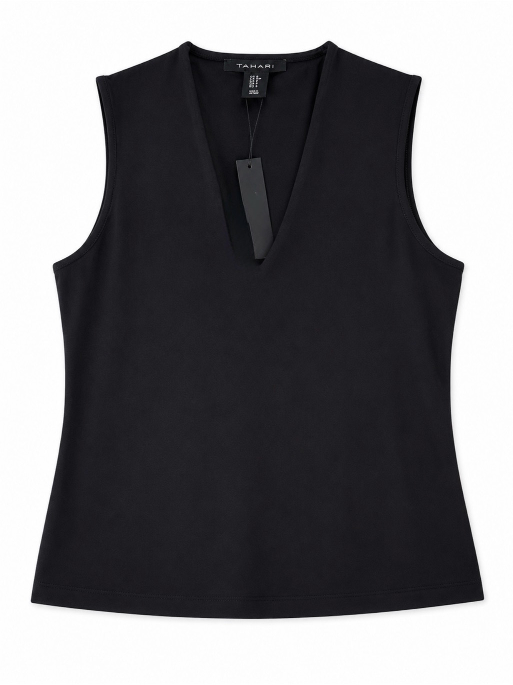Tahari Black V-Neck Sleeveless Tank Top